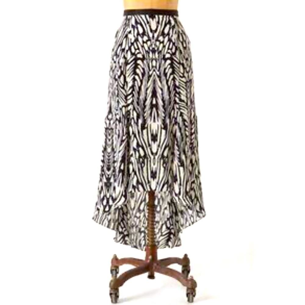 Anthropologie Liefsdottir Silk High Low Monarch Butterfly Print Midi Skirt Sz 8